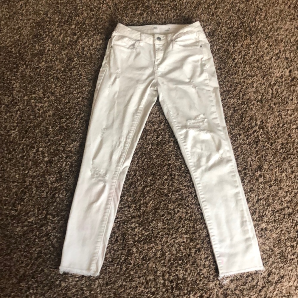 White ripped jeans